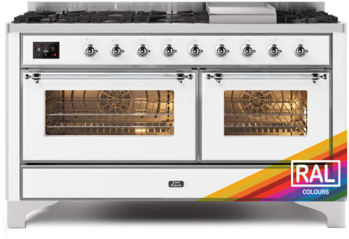 Ilve Majestic II Collection UM15FDNS3RACLP - 60 Inch Freestanding Dual Fuel Range in Front View