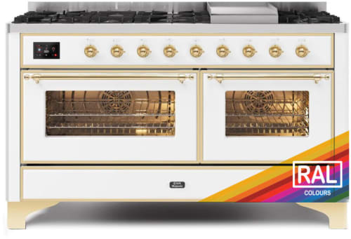 Ilve Majestic II Collection UM15FDNS3RAGLP - 60 Inch Freestanding Dual Fuel Range in Front View