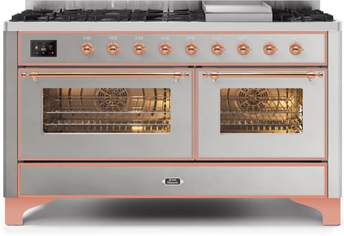 Ilve Majestic II Collection UM15FDNS3SSP - 60 Inch Freestanding Dual Fuel Range in Front View