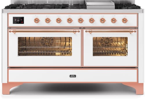 Ilve Majestic II Collection UM15FDNS3WHP - 60 Inch Freestanding Dual Fuel Range in Front View