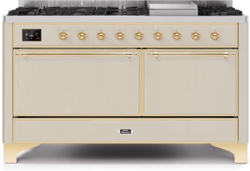 Ilve Majestic II Collection UM15FDQNS3AWGLP - 60 Inch Freestanding Dual Fuel Range with 9 Sealed Burners in Front View