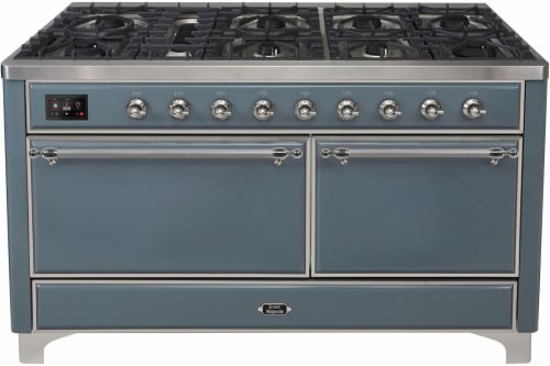 Ilve Majestic II Collection UM15FDQNS3BGCLP - Majestic II 60 Inch Dual Fuel Natural Gas Freestanding Range