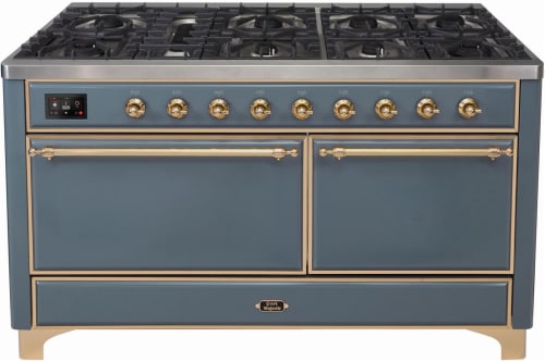 Ilve Majestic II Collection UM15FDQNS3BGGLP - Majestic II 60 Inch Dual Fuel Natural Gas Freestanding Range