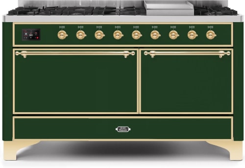Ilve Majestic II Collection UM15FDQNS3EGG - 60 Inch Freestanding Dual Fuel Range in Front View