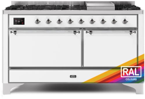 Ilve Majestic II Collection UM15FDQNS3RACLP - 60 Inch Freestanding Dual Fuel Range in Front View