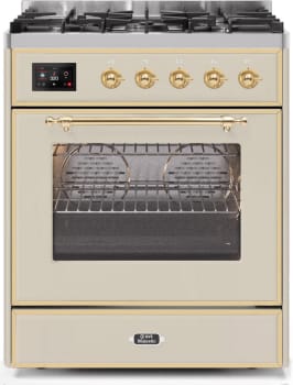 Ilve Majestic II Collection UM30DNE3AWGLP - 30 Inch Freestanding Dual Fuel Range in Front View