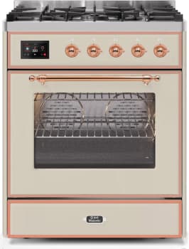 Ilve Majestic II Collection UM30DNE3AWP - 30 Inch Antique White Natural Gas Freestanding Range