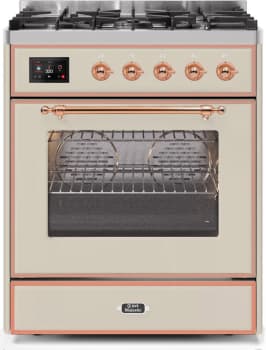 Ilve Majestic II Collection UM30DNE3AWPLP - 30 Inch Freestanding Dual Fuel Range in Front View