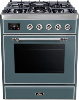 Ilve Majestic II Collection UM30DNE3BGC - 30 Inch Freestanding Dual Fuel Range in Front View