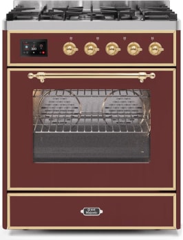 Ilve Majestic II Collection UM30DNE3BUGLP - 30 Inch Freestanding Dual Fuel Range in Front View