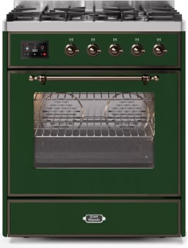 Ilve Majestic II Collection UM30DNE3EGB - 30 Inch Emerald Green Liquid Propane Freestanding Range
