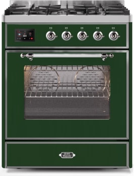 Ilve Majestic II Collection UM30DNE3EGC - 30 Inch Emerald Green Natural Gas Freestanding Range