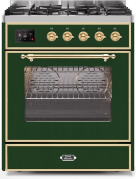 Ilve Majestic II Collection UM30DNE3EGG - 30 Inch Emerald Green Natural Gas Freestanding Range
