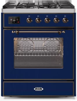 Ilve Majestic II Collection UM30DNE3MBB - 30 Inch Midnight Blue Natural Gas Freestanding Range