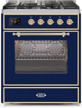 Ilve Majestic II Collection UM30DNE3MBGLP - 30 Inch Freestanding Dual Fuel Range in Front View