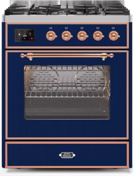Ilve Majestic II Collection UM30DNE3MBP - 30 Inch Midnight Blue Natural Gas Freestanding Range