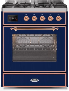 Ilve Majestic II Collection UM30DNE3MBPLP - 30 Inch Freestanding Dual Fuel Range in Front View