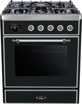 Ilve Majestic II Collection UM30DNE3MGCLP - 30 Inch Freestanding Dual Fuel Range in Front View