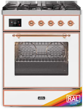 Ilve Majestic II Collection UM30DNE3RAPLP - 30 Inch Freestanding Dual Fuel Range in Front View