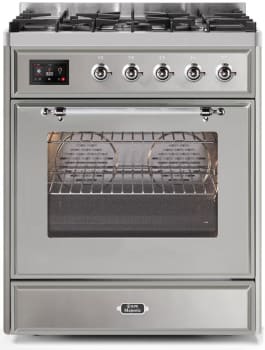 Ilve Majestic II Collection UM30DNE3SSC - 30 Inch Stainless Steel Natural Gas Freestanding Range