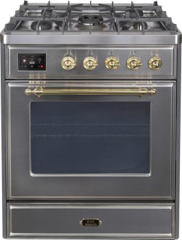 Ilve Majestic II Collection UM30DNE3SSG - 30 Inch Stainless Steel Natural Gas Freestanding Range