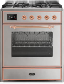 Ilve Majestic II Collection UM30DNE3SSP - 30 Inch Stainless Steel Natural Gas Freestanding Range