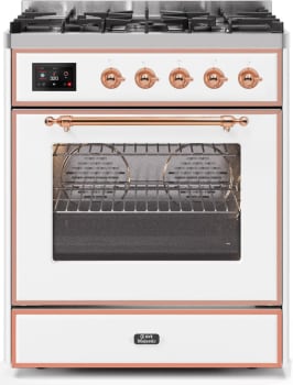 Ilve Majestic II Collection UM30DNE3WHP - 30 Inch White Natural Gas Freestanding Range