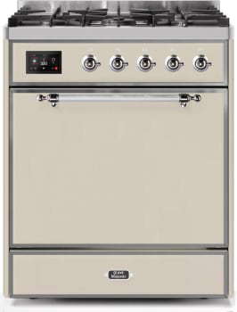 Ilve Majestic II Collection UM30DQNE3AWC - 30 Inch Freestanding Dual Fuel Range in Front View