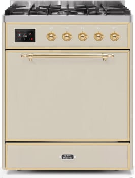 Ilve Majestic II Collection UM30DQNE3AWGLP - 30 Inch Freestanding Dual Fuel Range in Front View