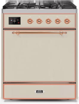 Ilve Majestic II Collection UM30DQNE3AWPLP - 30 Inch Freestanding Dual Fuel Range in Front View