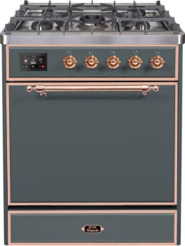 Ilve Majestic II Collection UM30DQNE3BGP - 30 Inch Freestanding Dual Fuel Range in Front View