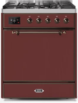 Ilve Majestic II Collection UM30DQNE3BUBLP - 30 Inch Freestanding Dual Fuel Range in Front View