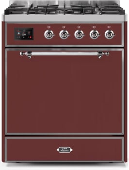 Ilve Majestic II Collection UM30DQNE3BUC - 30 Inch Freestanding Dual Fuel Range in Front View