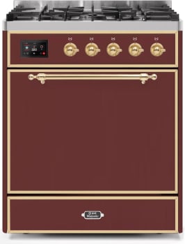 Ilve Majestic II Collection UM30DQNE3BUGLP - 30 Inch Freestanding Dual Fuel Range in Front View