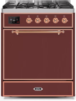 Ilve Majestic II Collection UM30DQNE3BUPLP - 30 Inch Freestanding Dual Fuel Range in Front View