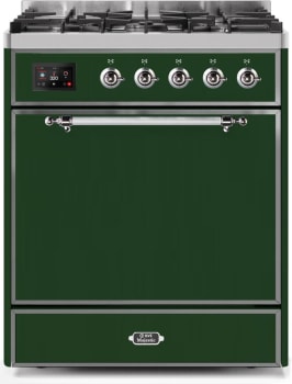 Ilve Majestic II Collection UM30DQNE3EGCLP - 30 Inch Freestanding Dual Fuel Range in Front View