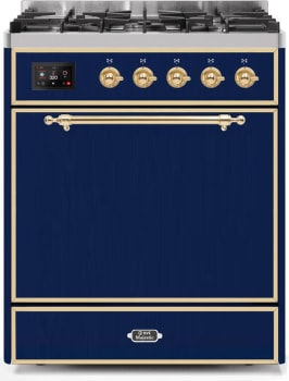 Ilve Majestic II Collection UM30DQNE3MBG - 30 Inch Freestanding Dual Fuel Range in Front View
