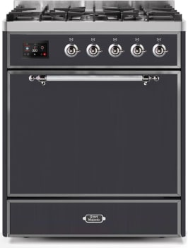 Ilve Majestic II Collection UM30DQNE3MGCLP - 30 Inch Freestanding Dual Fuel Range in Front View