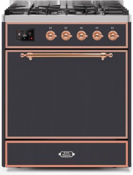 Ilve Majestic II Collection UM30DQNE3MGP - 30 Inch Freestanding Dual Fuel Range in Front View