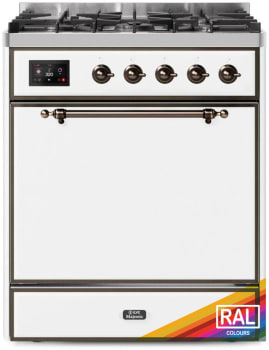 Ilve Majestic II Collection UM30DQNE3RAB - 30 Inch Freestanding Dual Fuel Range in Front View