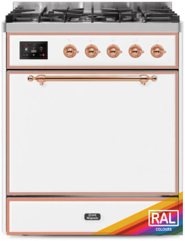 Ilve Majestic II Collection UM30DQNE3RAP - 30 Inch Freestanding Dual Fuel Range in Front View