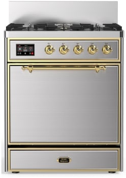 Ilve Majestic III Collection UM30QNR3SSG - 30 Inch Freestanding Dual Fuel Range