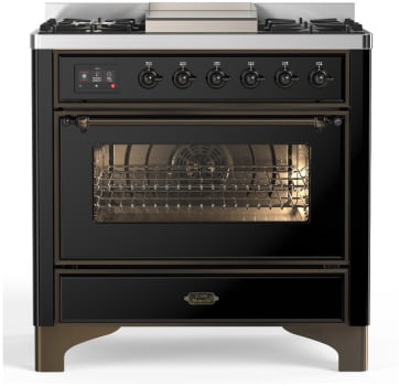 Ilve Majestic III Collection UM36FNR3BKB - Majestic III 36 inch Dual Fuel Range