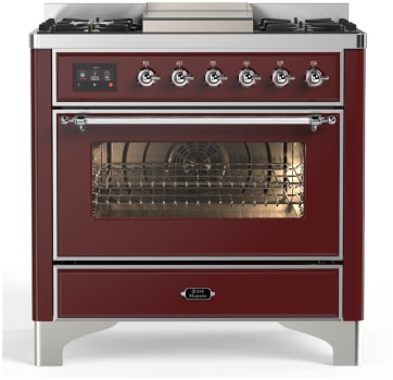 Ilve Majestic III Collection UM36FNR3BUCLP - Majestic III 36 inch Dual Fuel Range