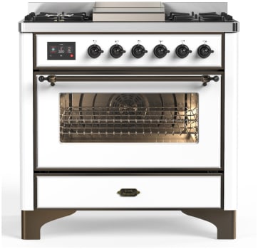 Ilve Majestic III Collection UM36FNR3WHBLP - Majestic III 36 inch Dual Fuel Range