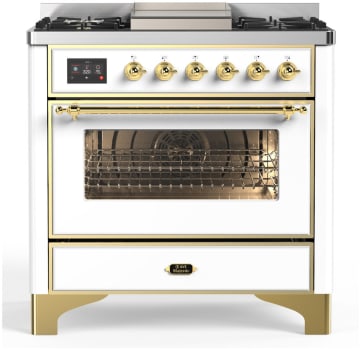 Ilve Majestic III Collection UM36FNR3WHGLP - Majestic III 36 inch Dual Fuel Range
