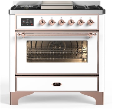 Ilve Majestic III Collection UM36FNR3WHPLP - Majestic III 36 inch Dual Fuel Range