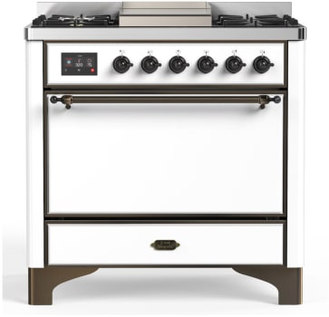 Ilve Majestic III Collection UM36FQNR3WHBLP - Majestic III 36 inch Dual Fuel Range