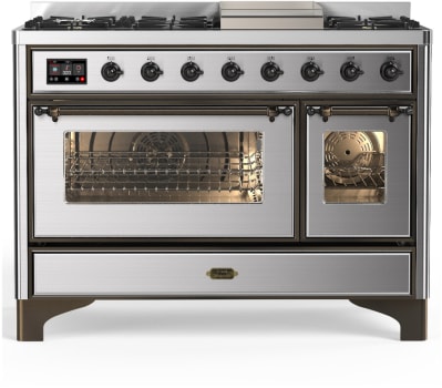 Ilve Majestic III Collection UM48FNR3SSB - Majestic III 48 inch Dual Fuel Range