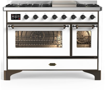 Ilve Majestic III Collection UM48FNR3WHBLP - Majestic III 48 inch Dual Fuel Range